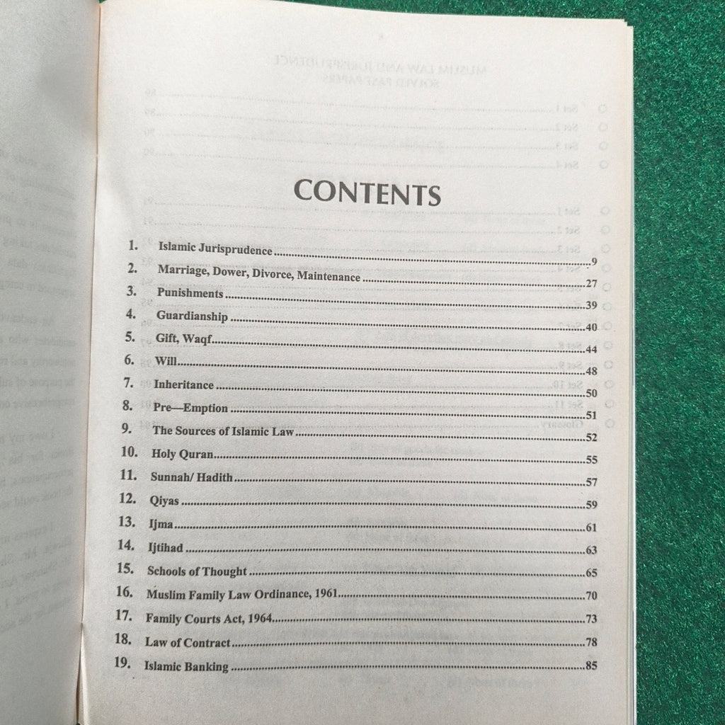 Muslim Law & Jurisprudence (MCQs) for CSS, PMS, PCS Judiciary by Waqar Aziz Bhutta