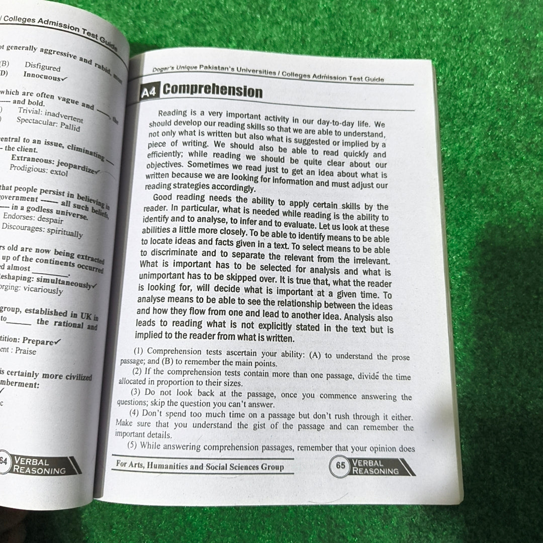 PU-AHS USAT-GS Arts-Humanities & Social Science Admission Test by Dogar Publishers