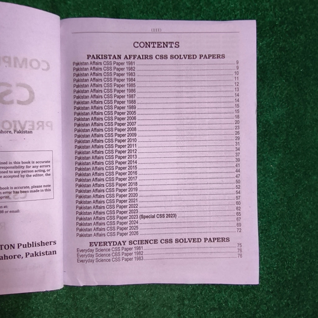 CSS MCQs Compulsory Subjects Previous Solved Papers 2026–2027 by Rai Mansab Ali