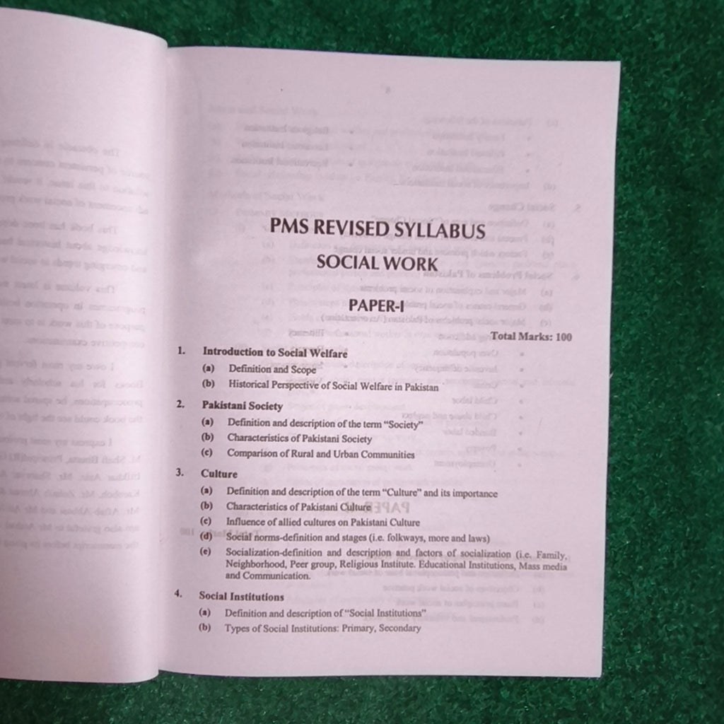 An Introduction to Social Work For PMS by Waqar Aziz Bhutta