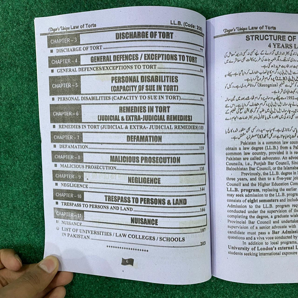 Hi-Brain Law of Torts LL.B 4 Years Program Semester-II Book