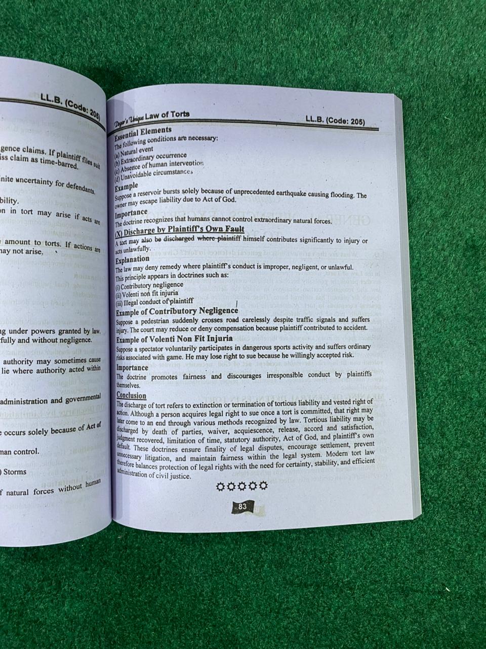 Hi-Brain Law of Torts LL.B 4 Years Program Semester-II Book