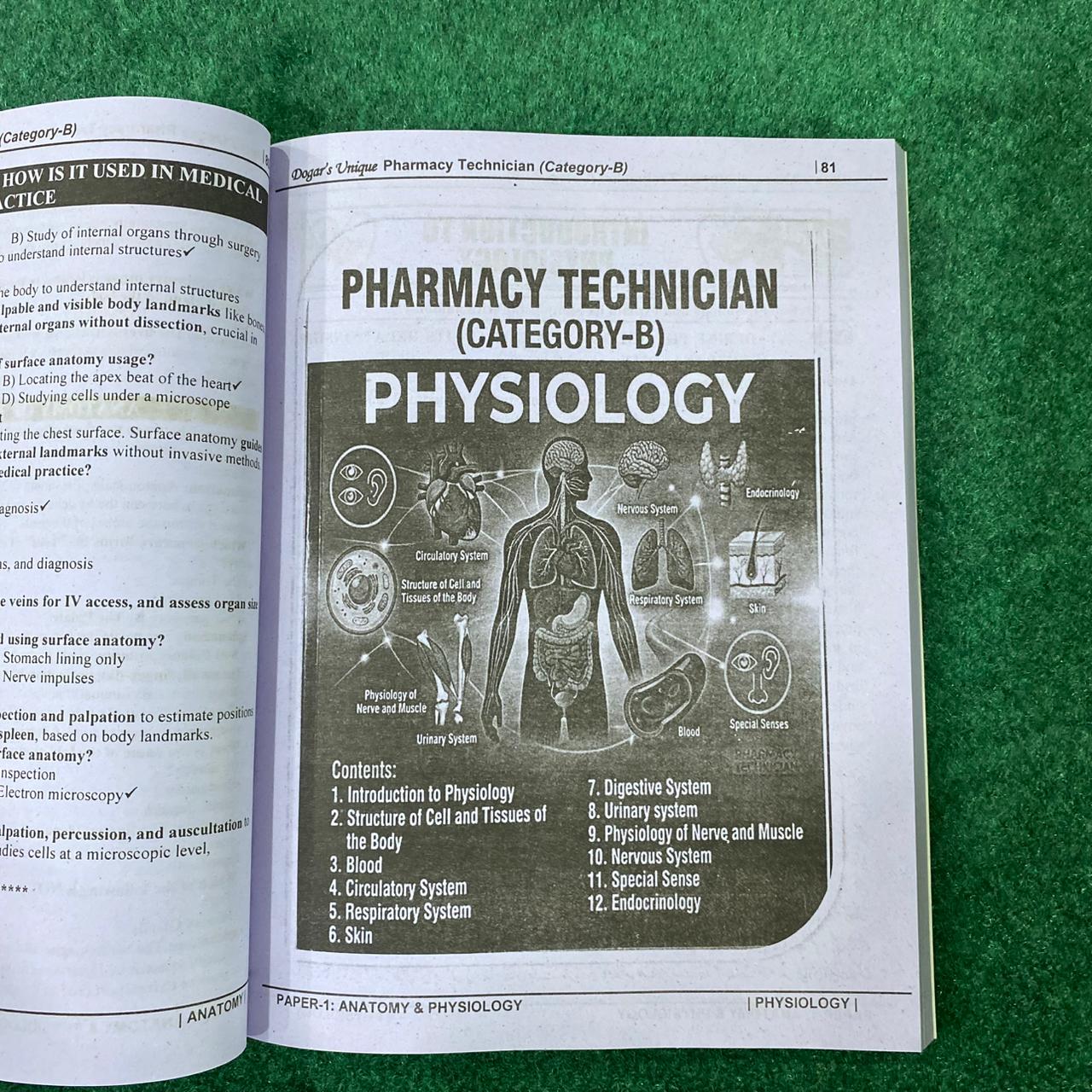 Medicare Anatomy & Physiology Pharmacy Technician Category-B 1st Year Book