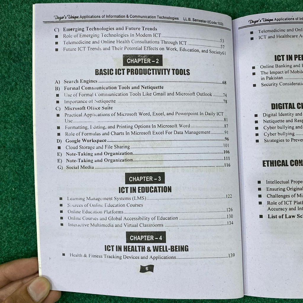 Hi-Brain Applications of Information & Communication Technologies LL.B 4 Years Program Part-I Semester-I Book