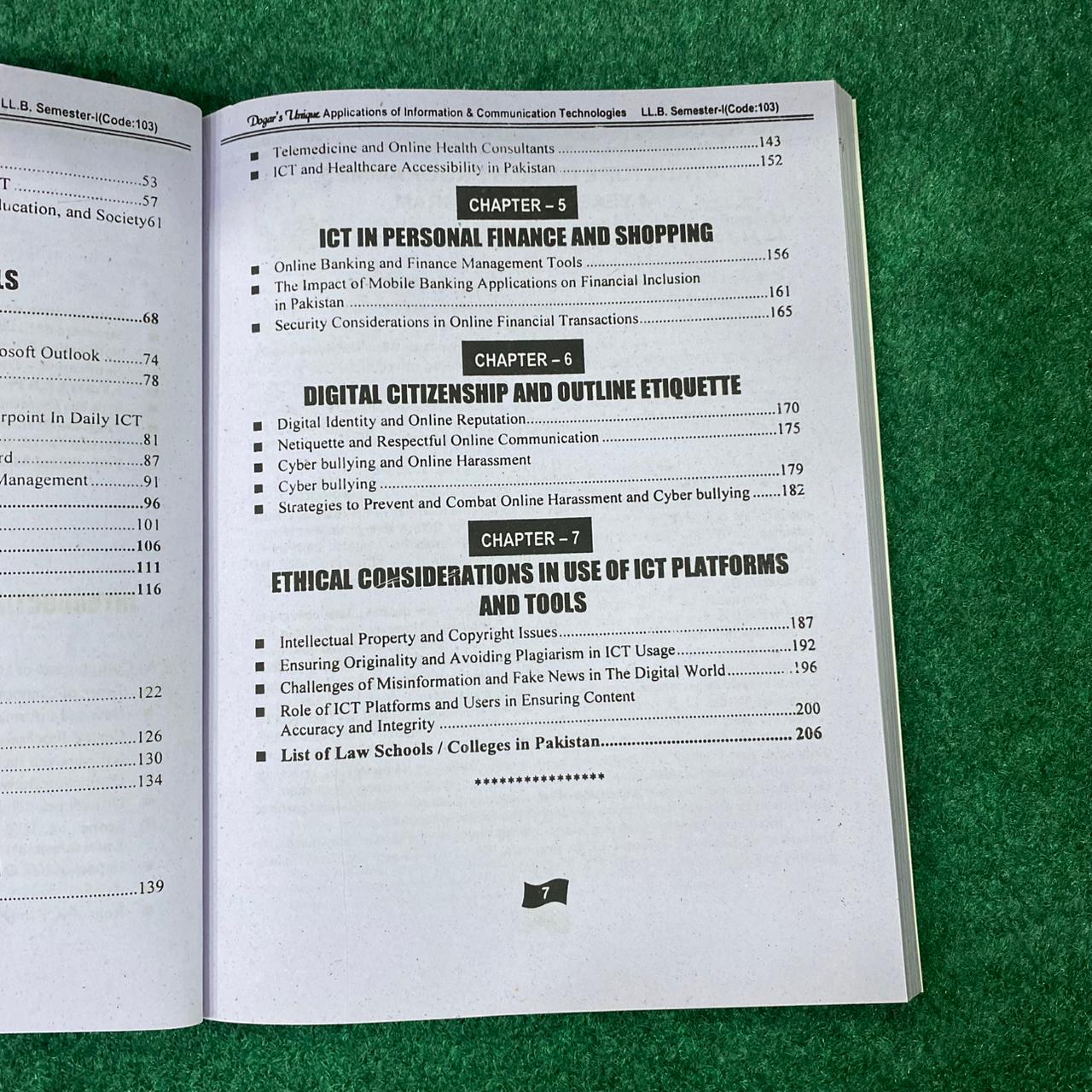 Hi-Brain Applications of Information & Communication Technologies LL.B 4 Years Program Part-I Semester-I Book