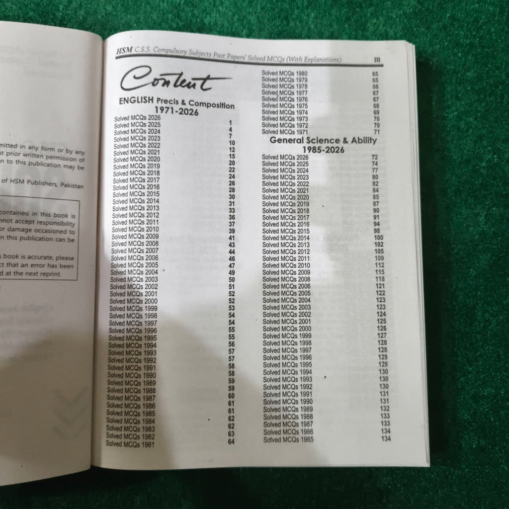 CSS Compulsory Subjects Solved MCQs (1971–2026) with Explanations | Latest Edition 2026