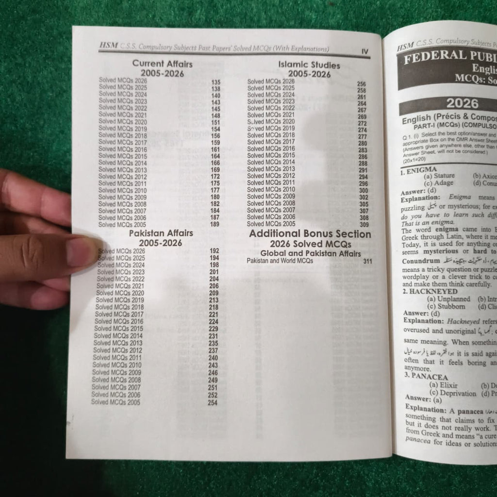 CSS Compulsory Subjects Solved MCQs (1971–2026) with Explanations | Latest Edition 2026
