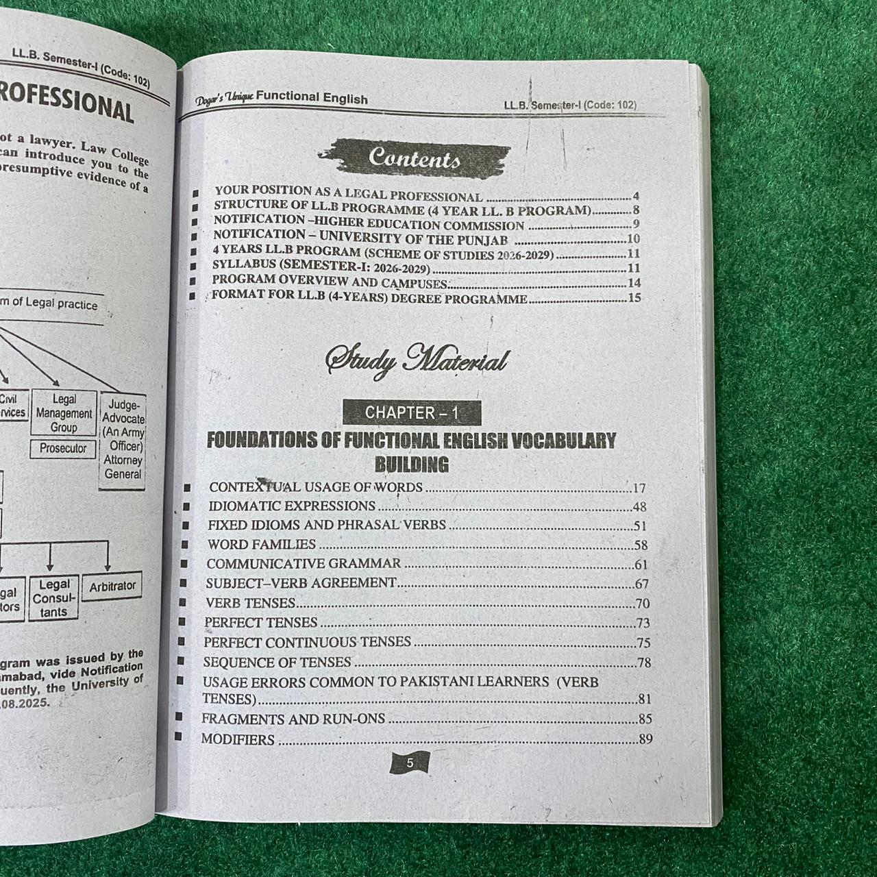 Hi-Brain Functional English LL.B 4 Years Program Part-I Semester-I Book