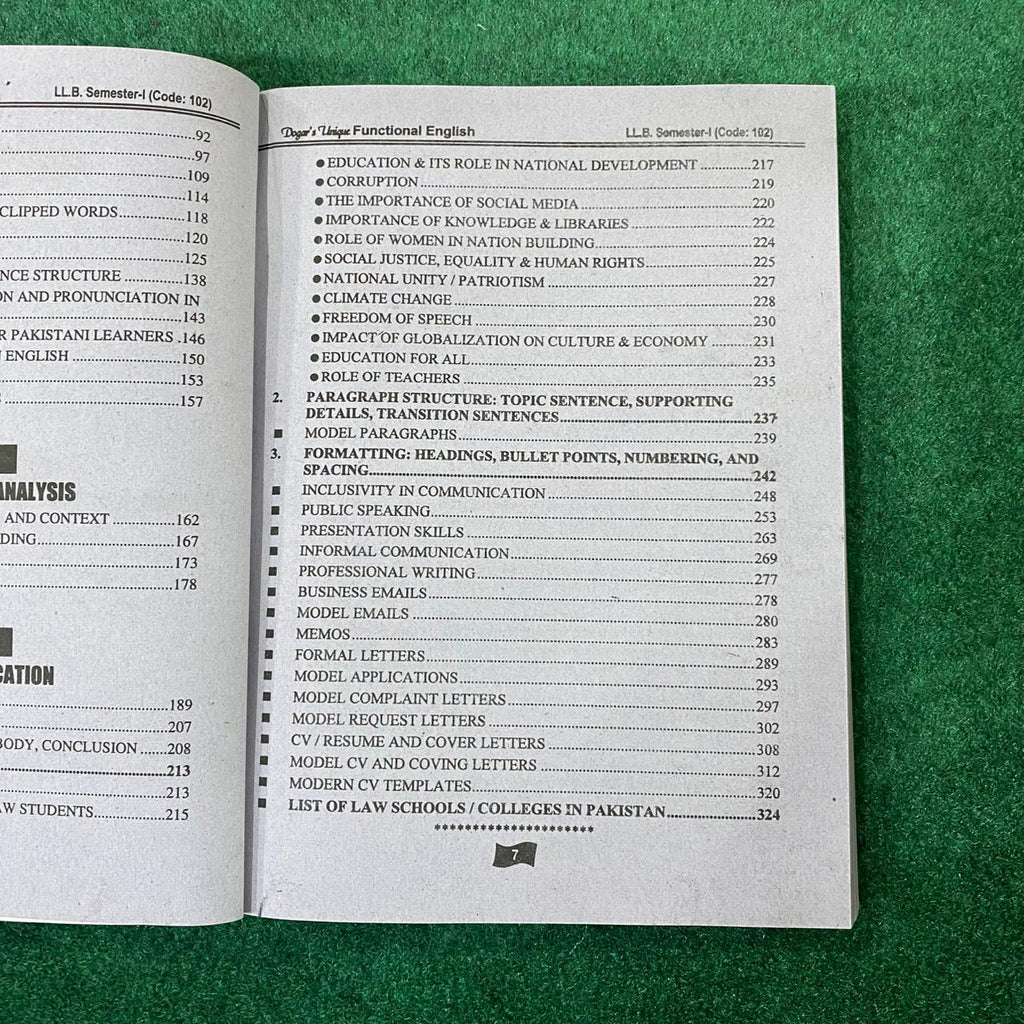 Hi-Brain Functional English LL.B 4 Years Program Part-I Semester-I Book
