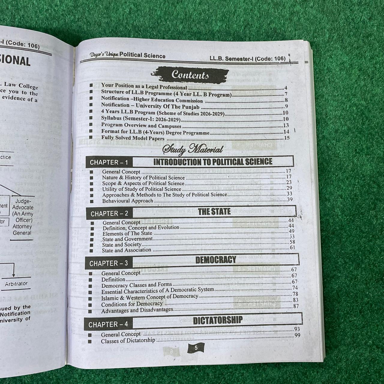 Hi-Brain Political Science LL.B 4 Years Program Part-I Semester-I Book