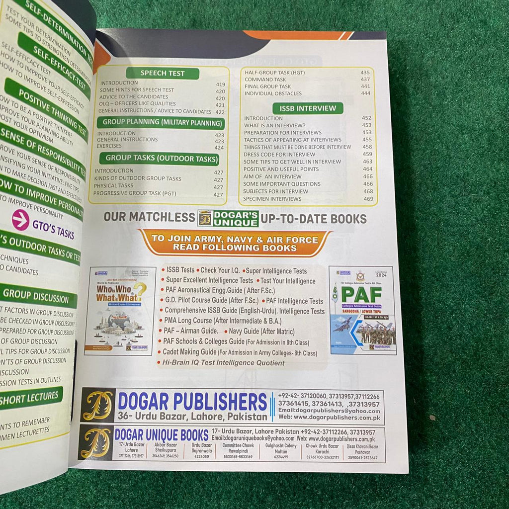 Comprehensive ISSB Tests Book – Army, Navy & Air Force Preparation
