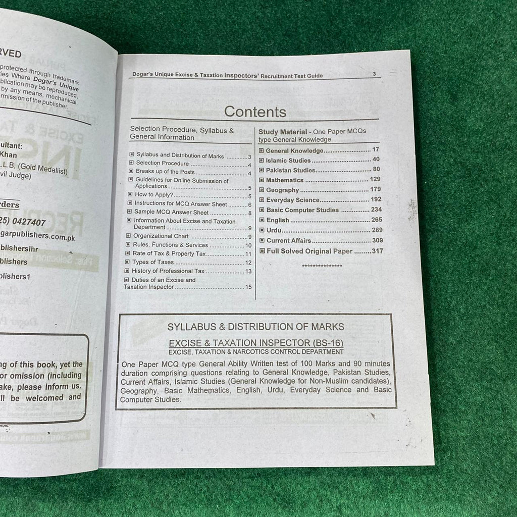 Excise & Taxation Inspector Recruitment Test Guide