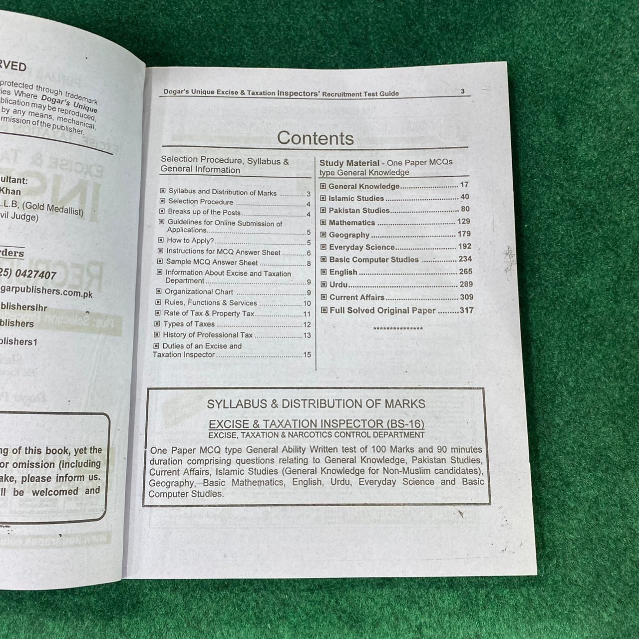 Excise & Taxation Inspector Recruitment Test Guide