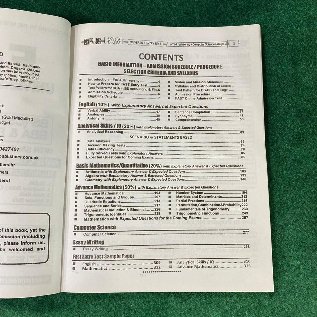 FAST University Entry Test Guide (BS CS / Engineering)