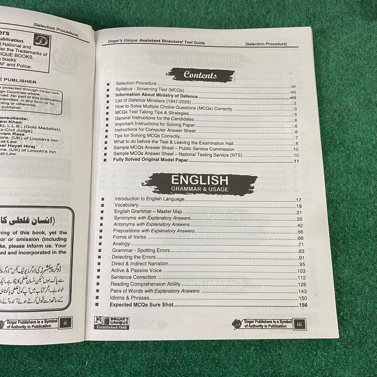 MOD Assistant Director Screening Test Guide