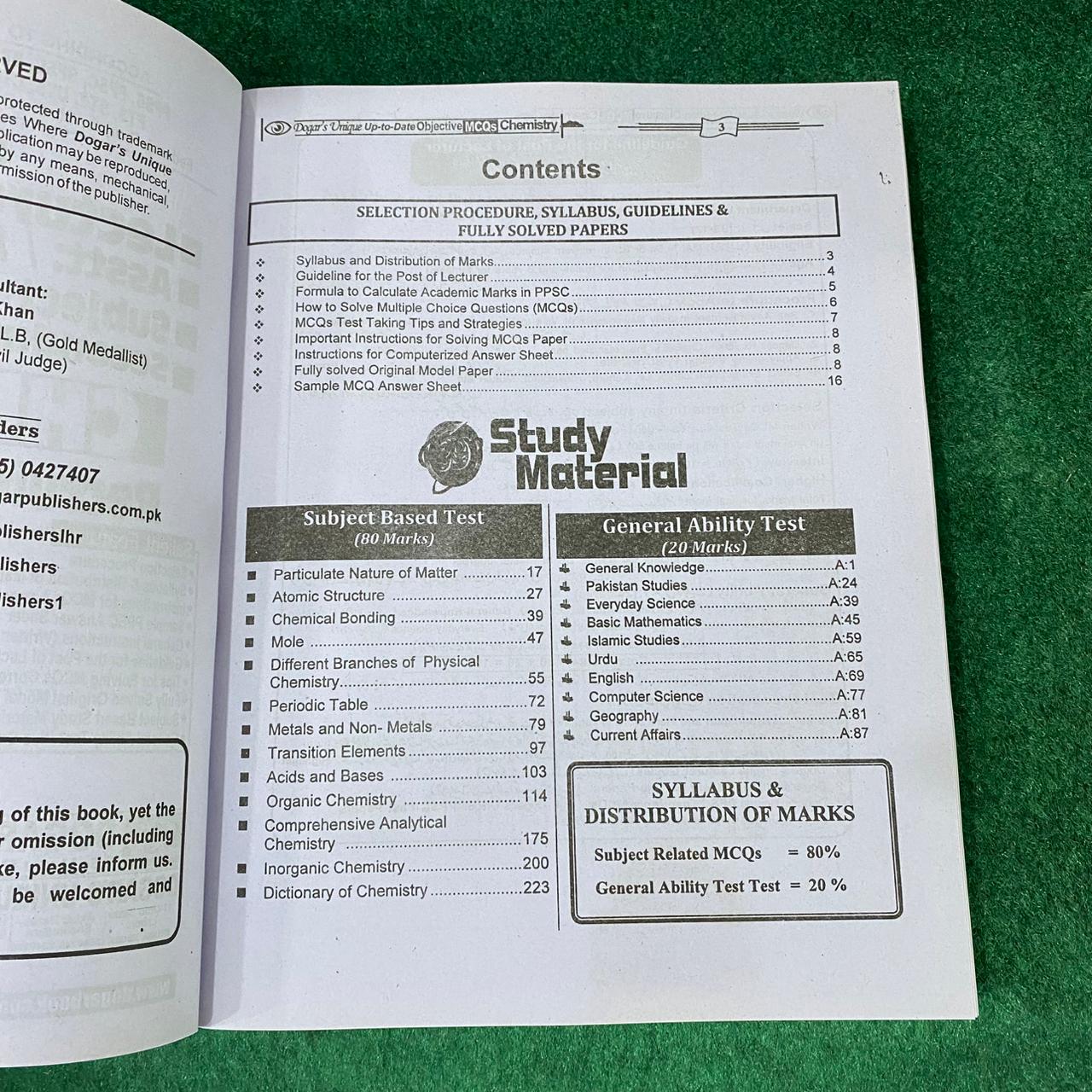 Lecturer / Assistant Professor / Associate Professor Chemistry Guide