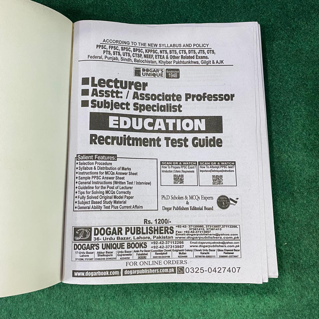 Lecturer / Assistant Professor Subject Specialist Guide for Education