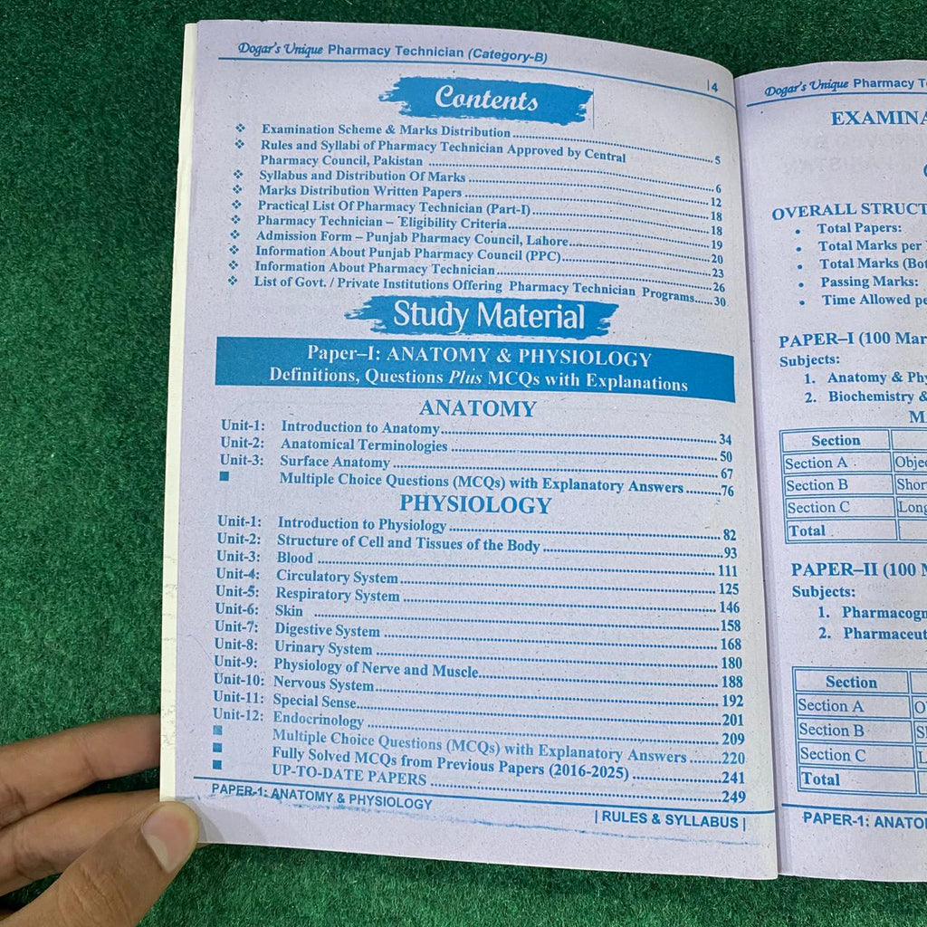 Anatomy & Physiology – Pharmacy Technician Category-B (1st Year)
