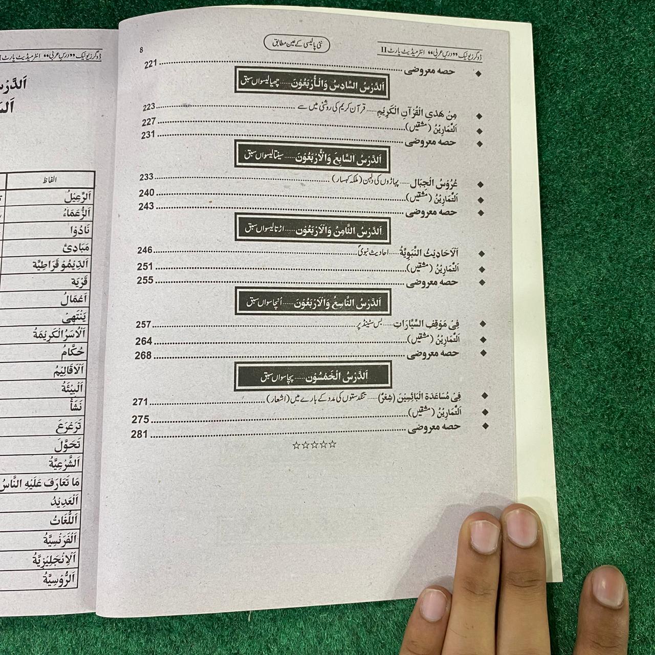 درسِ عربی (اختیاری) – 12th Class (Intermediate Part-II) | تشریحی و معروضی