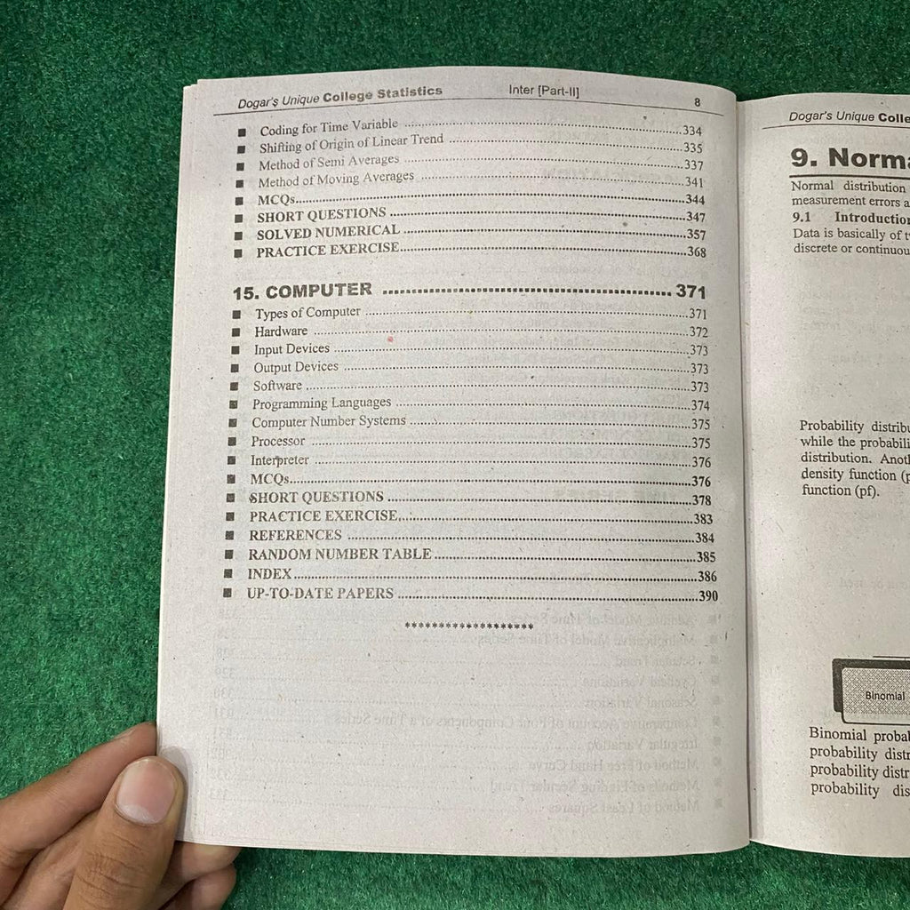 College Statistics (12th Class) – Textbook with Fully Solved Previous Board Papers