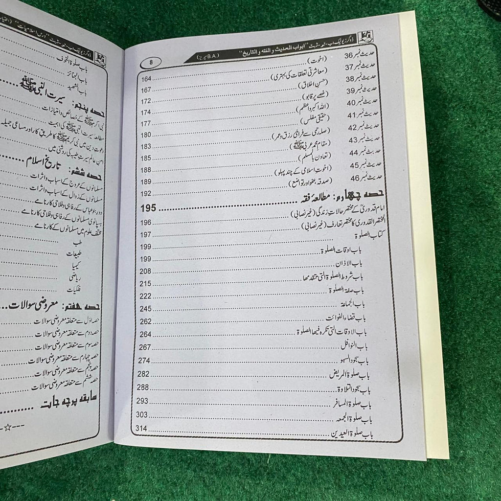 BA Dars-e-Salamiyat (Optional) – Hadith & Fiqh-ul-Tareekh Guide